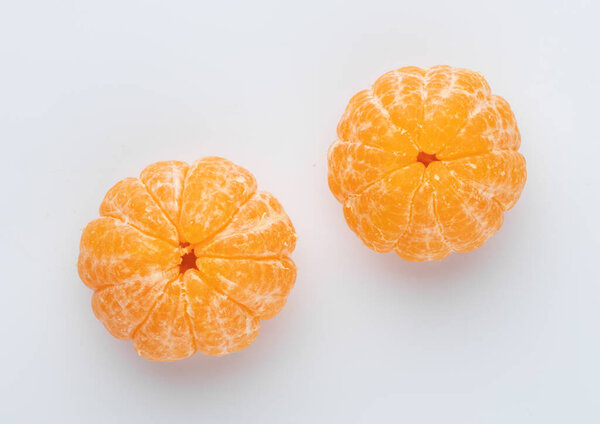 Mandarine orange fruits or tangerines isolated on white background. Fresh mandarine Pattern.