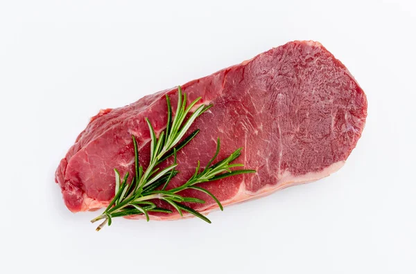 Bio Čerstvý Steak Izolované Bílém Pozadí — Stock fotografie