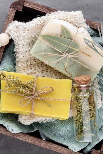 Natural Handmade Soap Organic Soap Bars Plants Extracts — Stock Photo, Image