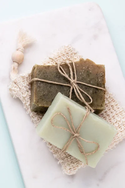 Natural Handmade Skincare Organic Soap Bars Plants Extracts — Stock Photo, Image