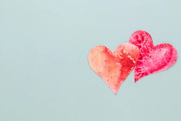 Cut Heart Shaped Paper Put Pastel Background Valentine Day Concepts — 图库照片