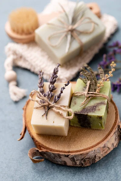 Natural Handmade Soap Organic Soap Bars Plants Extracts — Stock Photo, Image