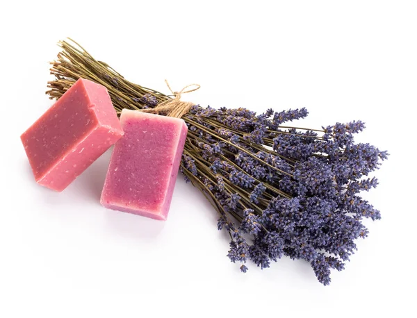 Lavanta ve turuncu doğal kozmetik ürünleri, beyaz arka planda ev yapımı spa için limon..