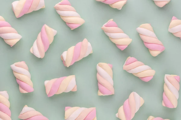 Fargerik Marshmallows Pastellbakgrunn Kreativt Strukturert Mønster – stockfoto