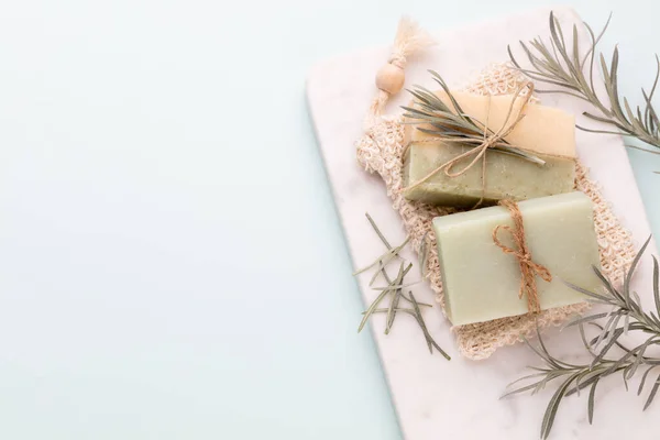 Handmade Natural Soap Pastel Background — Stock Photo, Image