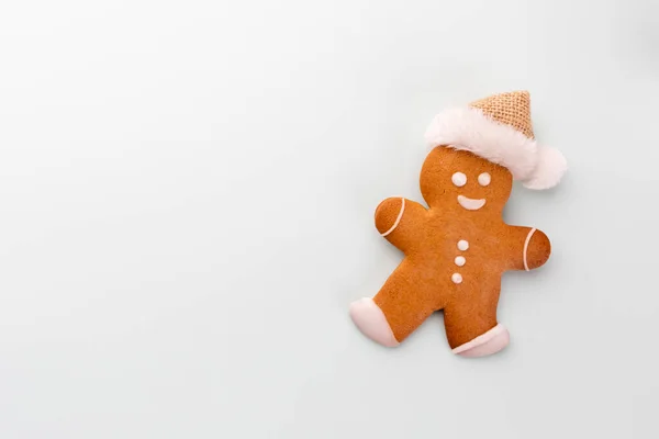 Ízletes Mézeskalács Cookie Karácsonyi Dekoráció Pasztell Háttér — Stock Fotó