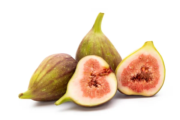 Fig Fruits Isolated White Background Top View Flat Lay — Stock Photo, Image