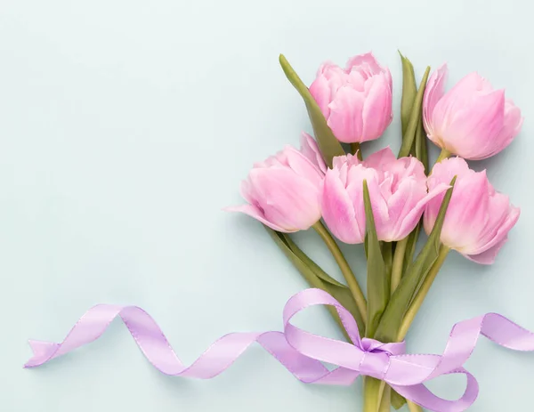 Fleurs Tulipes Roses Sur Fond Pastel Photos De Stock Libres De Droits