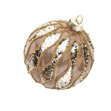 Beyaz arkaplanda izole edilmiş noel topları.