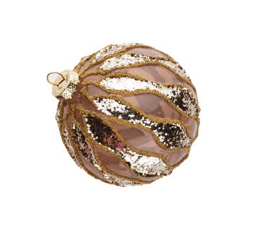 Beyaz arkaplanda izole edilmiş noel topları.