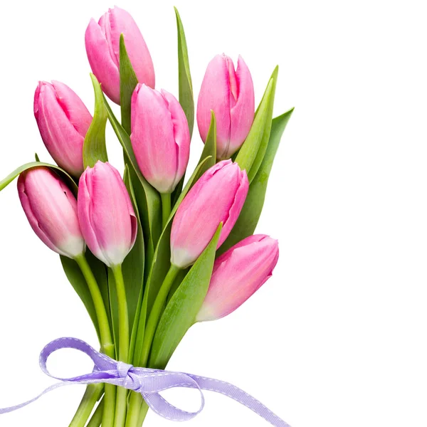 Tulpen Rosa Auf Grauem Hintergrund — Stockfoto