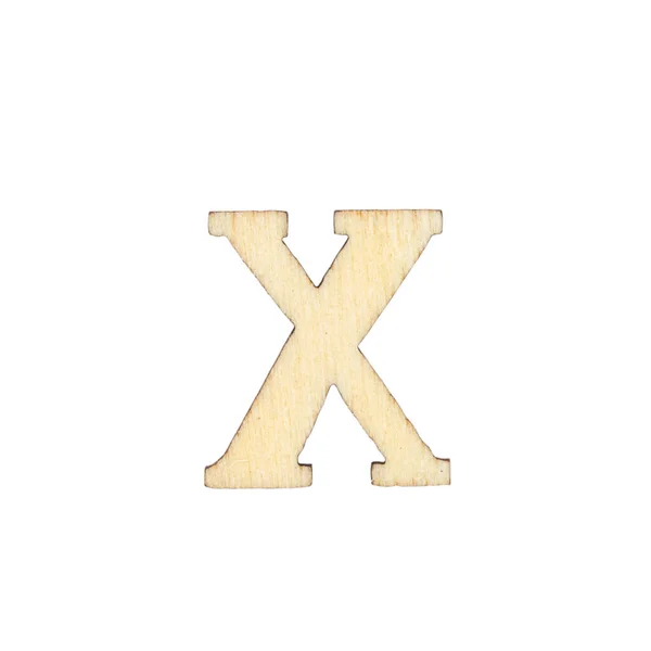 Wooden Letters English Alphabet White Background Top View — Stock Photo, Image