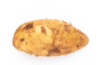 Beyaz arkaplanda izole edilmiş patates.