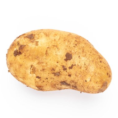 Beyaz arkaplanda izole edilmiş patates.