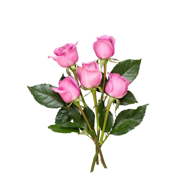 花のグリーティングカード 灰色の背景にピンク色のバラで作られたフレーム フラットレイアウト トップビュー コピースペース — ストック写真