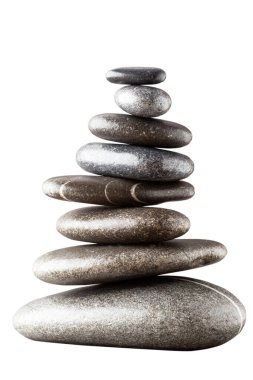 Gri arkaplanda spa taşları.