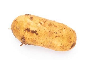 Beyaz arkaplanda izole edilmiş patates.