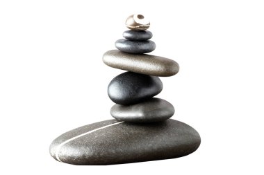Gri arkaplanda spa taşları.