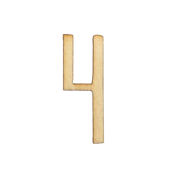 Wood Number Isolated White Background — Stock Photo, Image