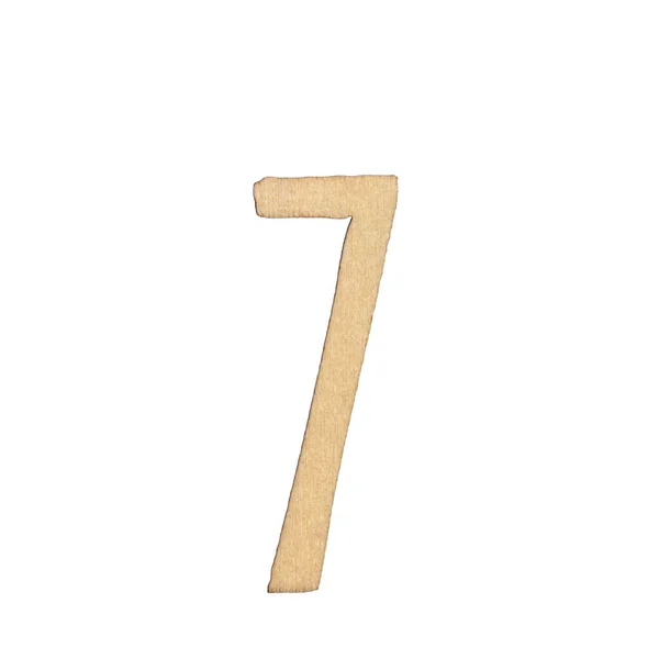Wood Number Isolated White Background — Stock Photo, Image