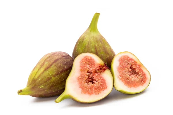 Fig Fruits Isolated White Background Top View Flat Lay — Stock Photo, Image