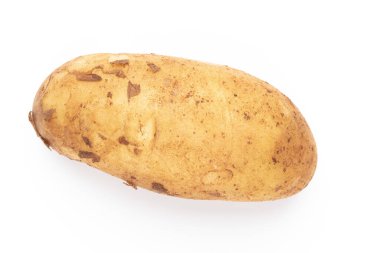 Beyaz arkaplanda izole edilmiş patates.