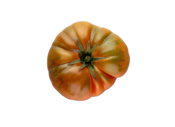 Heirloom Tomat Isolerad Vit Bakgrund Tomatklippning — Stockfoto
