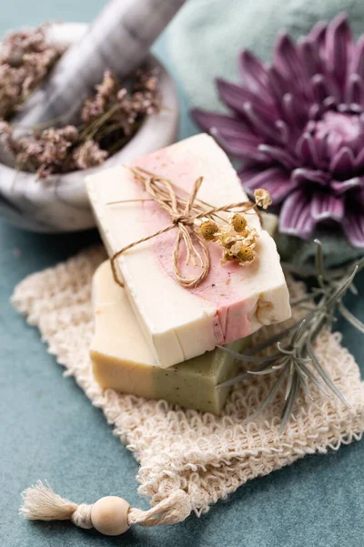 Natural Handmade Soap Organic Soap Bars Plants Extracts — Stock Photo, Image