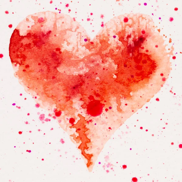 Suluboya Kalp Sevgililer Günü Kutlama Kartı Aşk Ilişki Sanat Resim — Stok fotoğraf