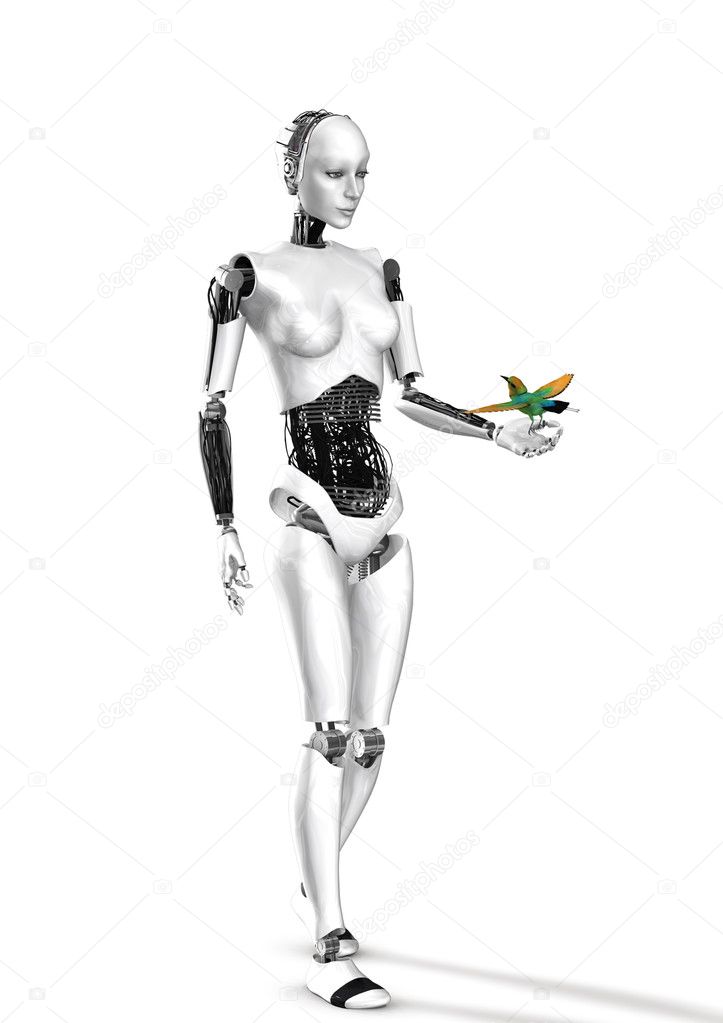 Cyber robot woman