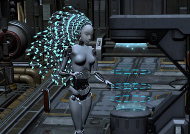 Siber robot bilim-kurgu iç