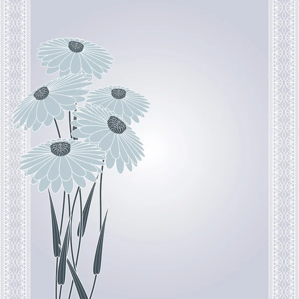 Dunkle Blumen auf grau — Stockvektor