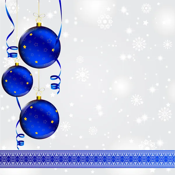 Bola de Natal em cinza de inverno abstrato — Vetor de Stock