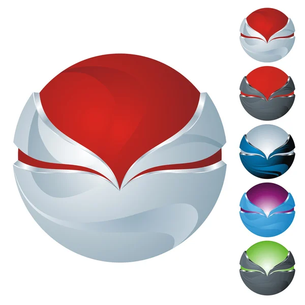 Abstract sphere icon set — Stock Vector