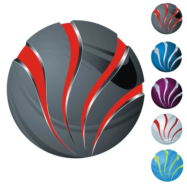 Set di icone a sfera astratta — Vettoriale Stock