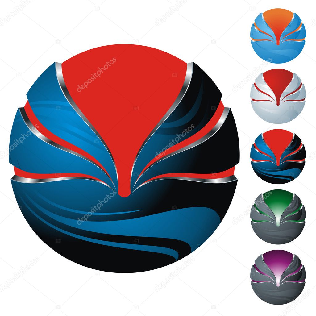 Abstract sphere icon set