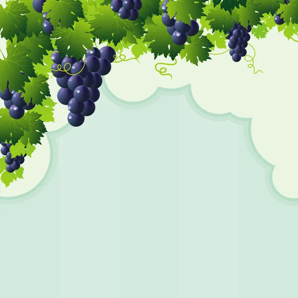 Blue vine grape cutout frame — Stock Vector