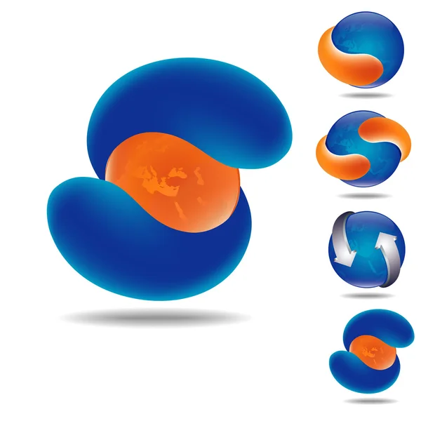 オレンジ色の球体のアイコン — ストックベクタ