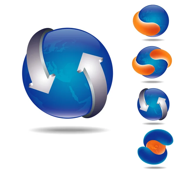 Blue sphere icon — Stock Vector