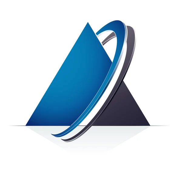 Blauwe piramide pictogram — Stockvector