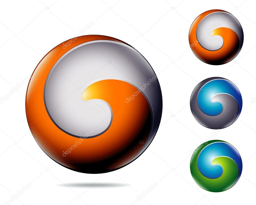 Modern abstract business colorful icon as letter G or C