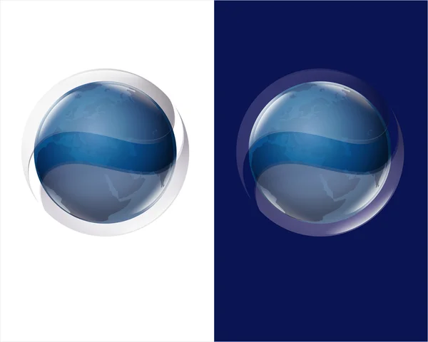 Globe icône bleue — Image vectorielle