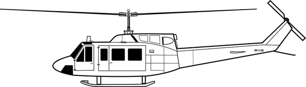 UH-1 zijaanzicht — Stockvector