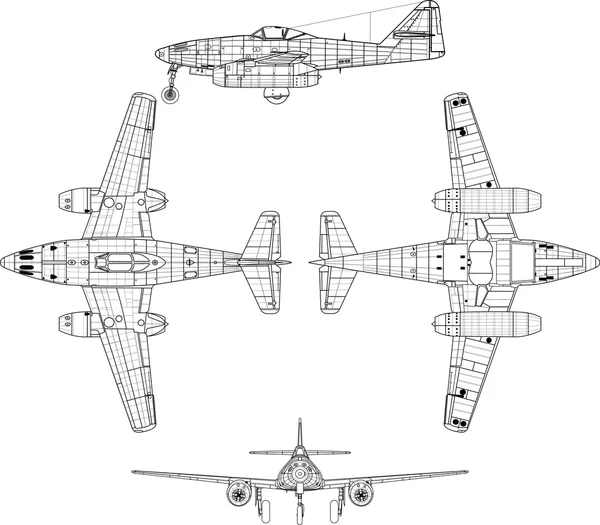 Me262 aeronaves — Archivo Imágenes Vectoriales