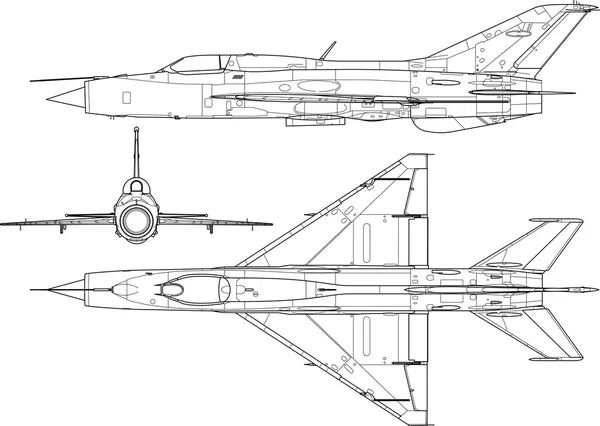 Mig 21 - Stok Vektor