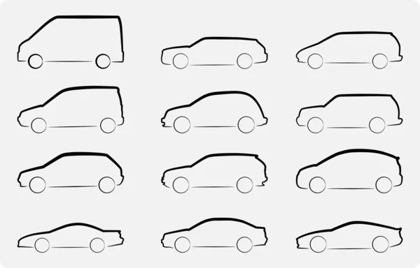 Cars silhouettes — Stock Vector