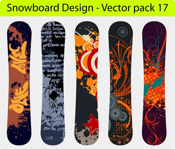 Snowboard design pack 17 — Stock Vector