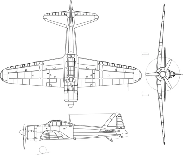 A6m Zero — Vettoriale Stock