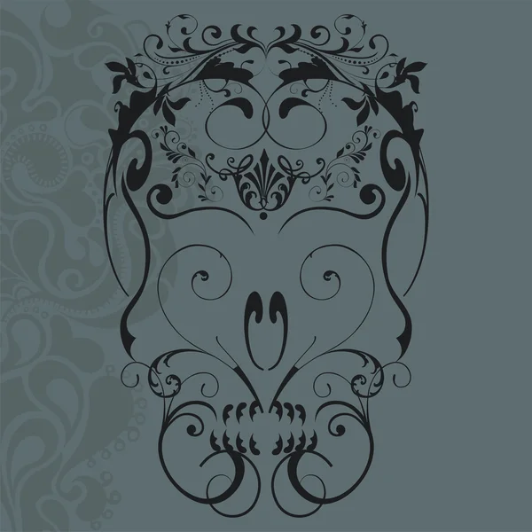 çiçekli süsler kafatası