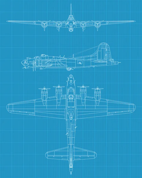 B17 flying fortress — Stock Vector